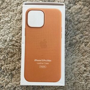 Apple iPhone 13 Pro Max Leather Case - Warm Orange